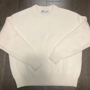 Zara Cream wool-blend knit sweater